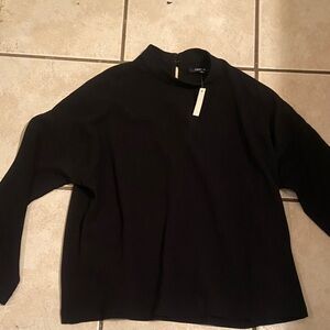 Madewell Black Mock Neck Long Sleeve Top